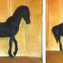 Black Horse Posable Plush Art Doll