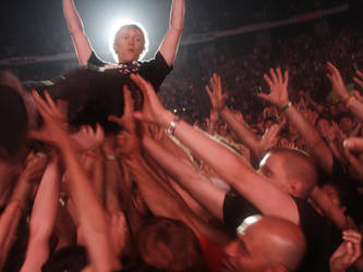 stage diving + crowd surfing