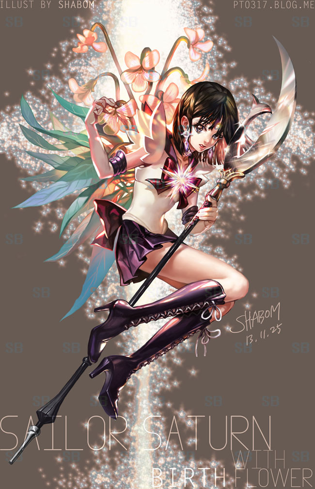 Sailor SATURN with birth flower