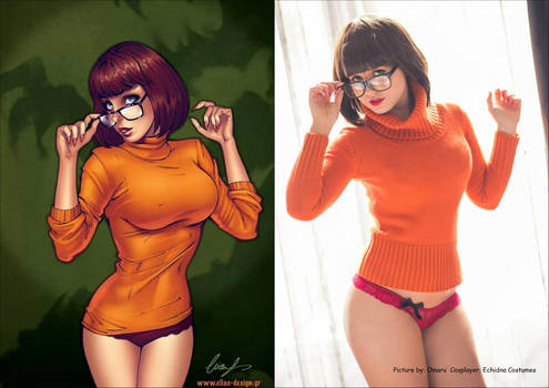 Sexy velma  cosplay  from Scooby Doo