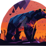 Wilderness Adventure: Bear Silhouette at Sunset