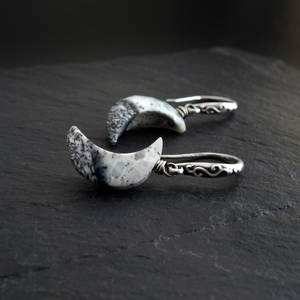 Merlinite Moon Earrings