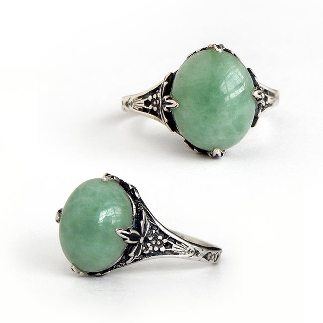 Art Nouveau Jade Ring