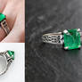 Emerald Spike Ring