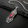 Sardinian Coral Filigree Pendant