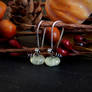 Ghostly Glowing Prehnite Pumpkin Earrings