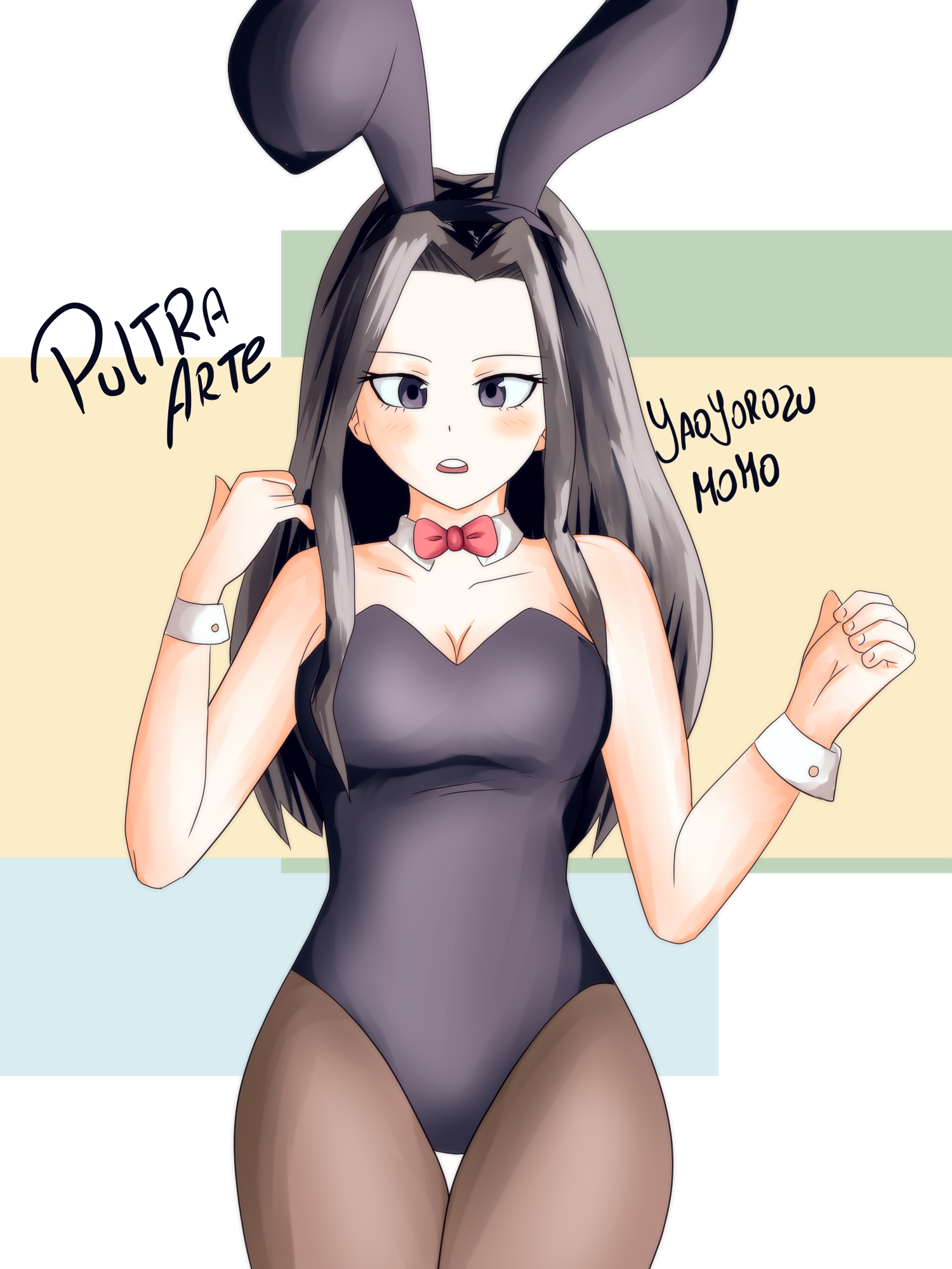 photo Yaoyorozu Momo Fanart yaoyorozu momo bunny by pultraarte on