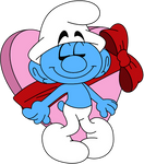 Schleich Smurfs (#30) Smurf with Valentine's gift