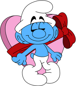 Schleich Smurfs (#30) Smurf with Valentine's gift