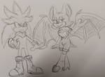 Movie sonic studies 2 - Rouge and Silver by Luna-Lazuli
