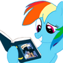 Rainbow Dash reads a new book.
