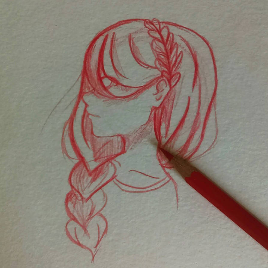 A red pencil sketch by betataku on DeviantArt