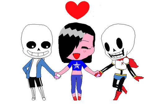 Sans,Papyrus,And Me :D ~UNDERTALE~