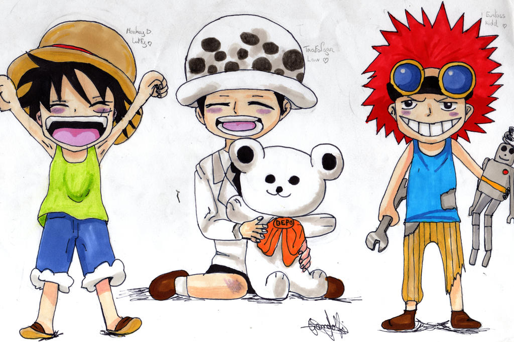 Law, kidd and luffy! by love-jerza on DeviantArt