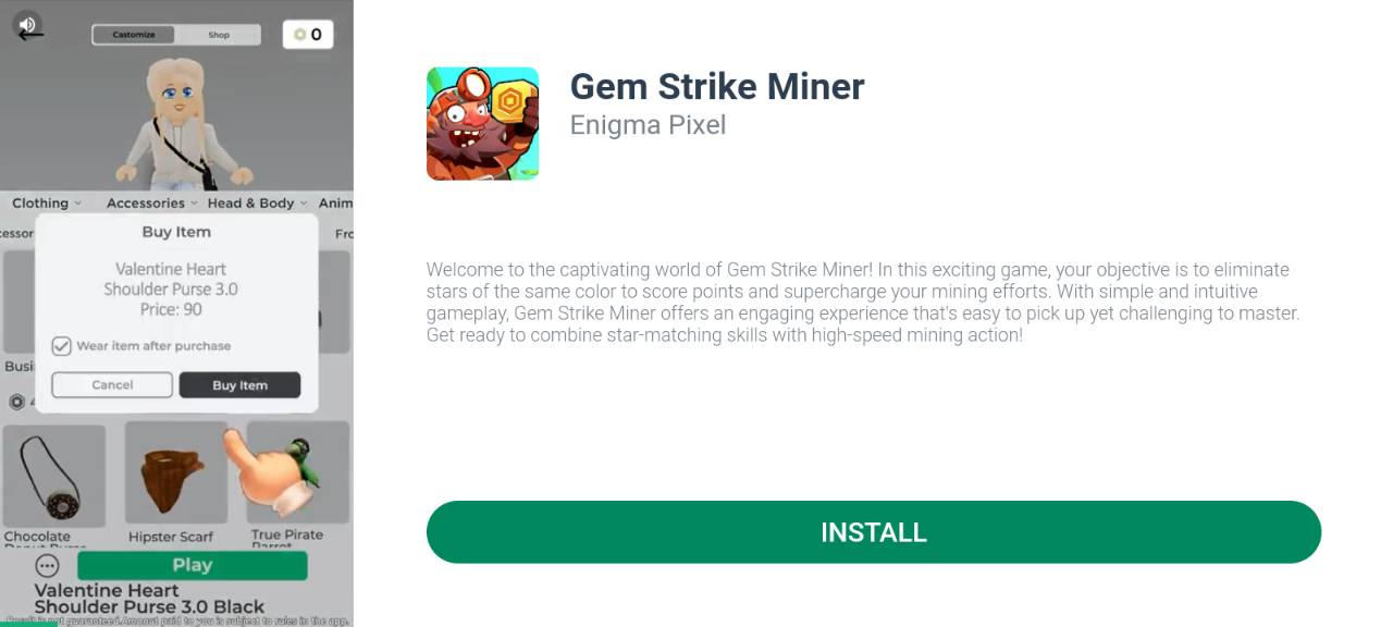 Not tho gem strike miner fake robux ads by Seveiscool on DeviantArt
