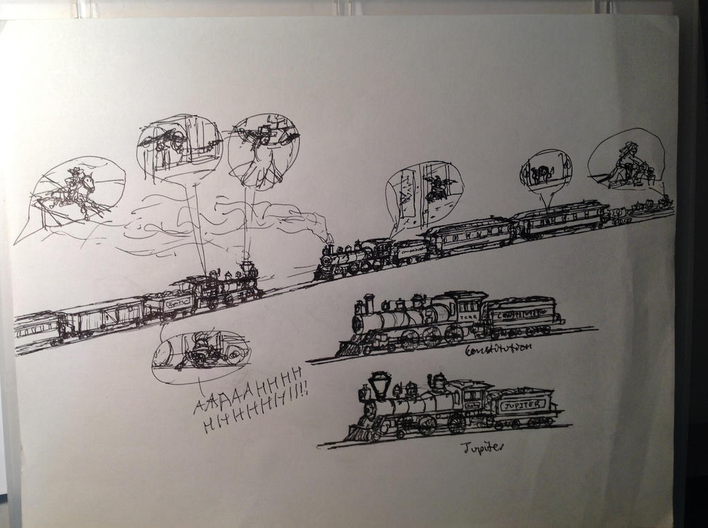 Lone Ranger Train Chase by drawing425 on DeviantArt