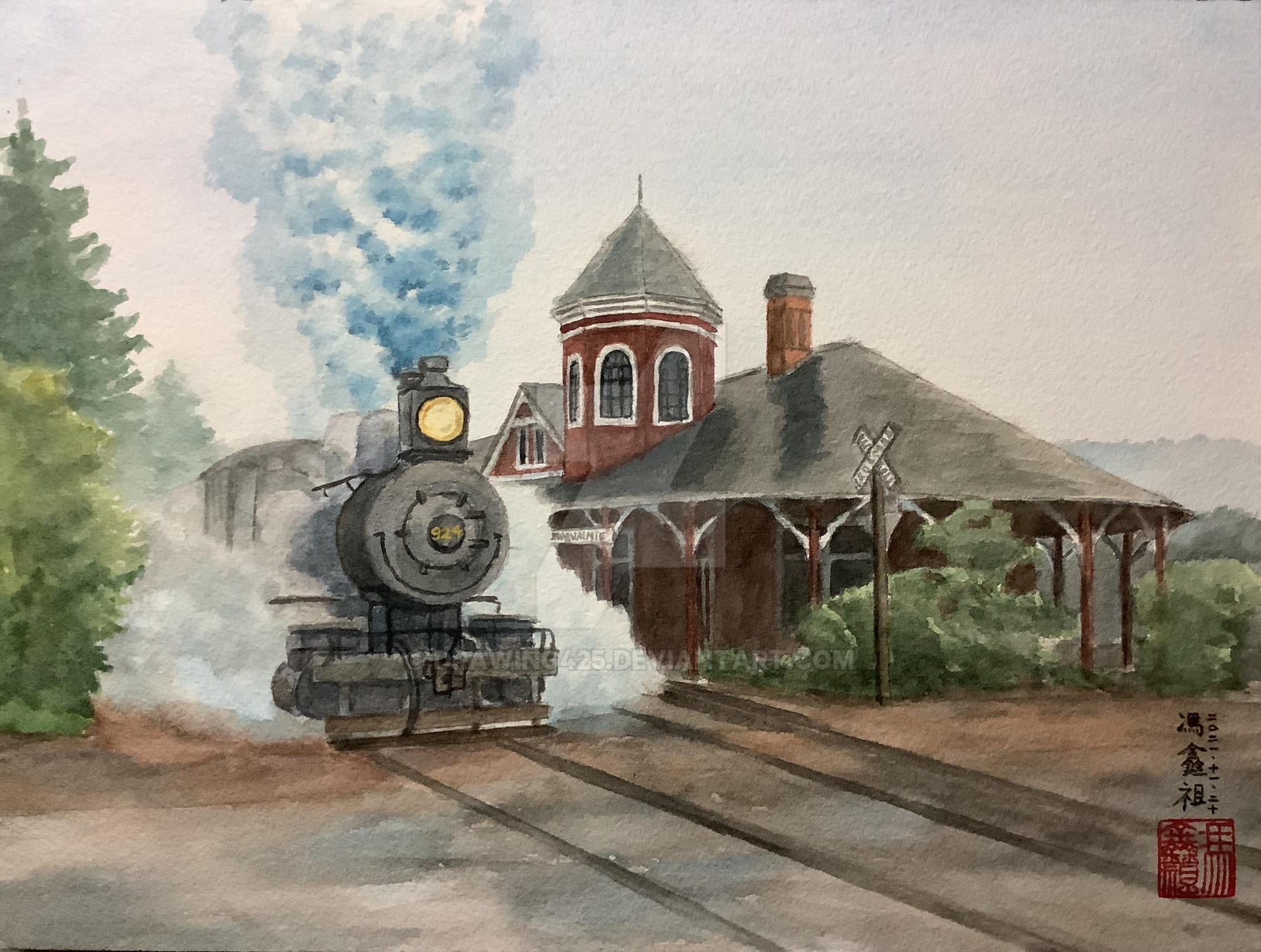 Deporting Drawing The Train Now Departing Painting Version by drawing425 on DeviantArt