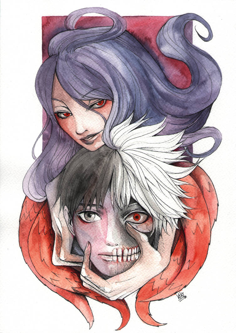 Kaneki Devours Rize Tokyo ghoul Kaneki and Rize by X3KiKiX3 on DeviantArt