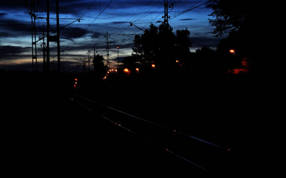 Railroad at Night