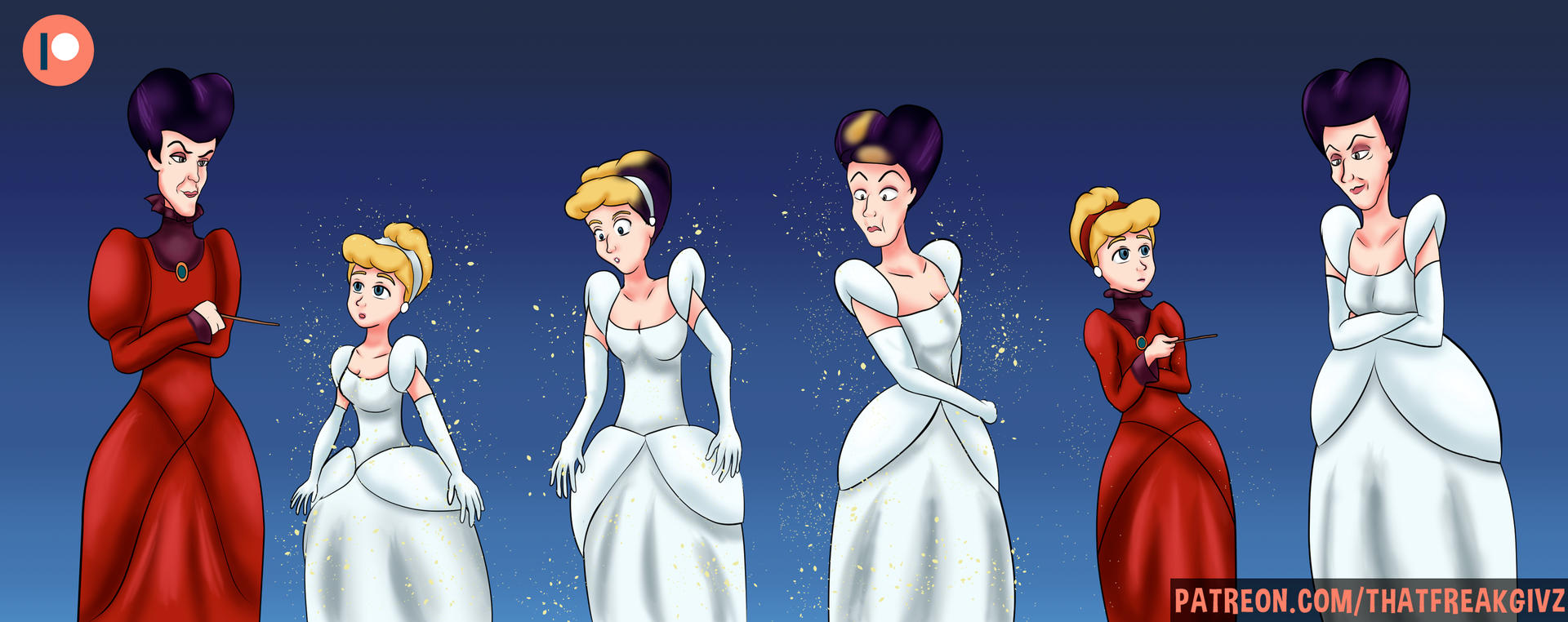 Cinderella Transforming into Lady Tremaine by ThatFreakGivz