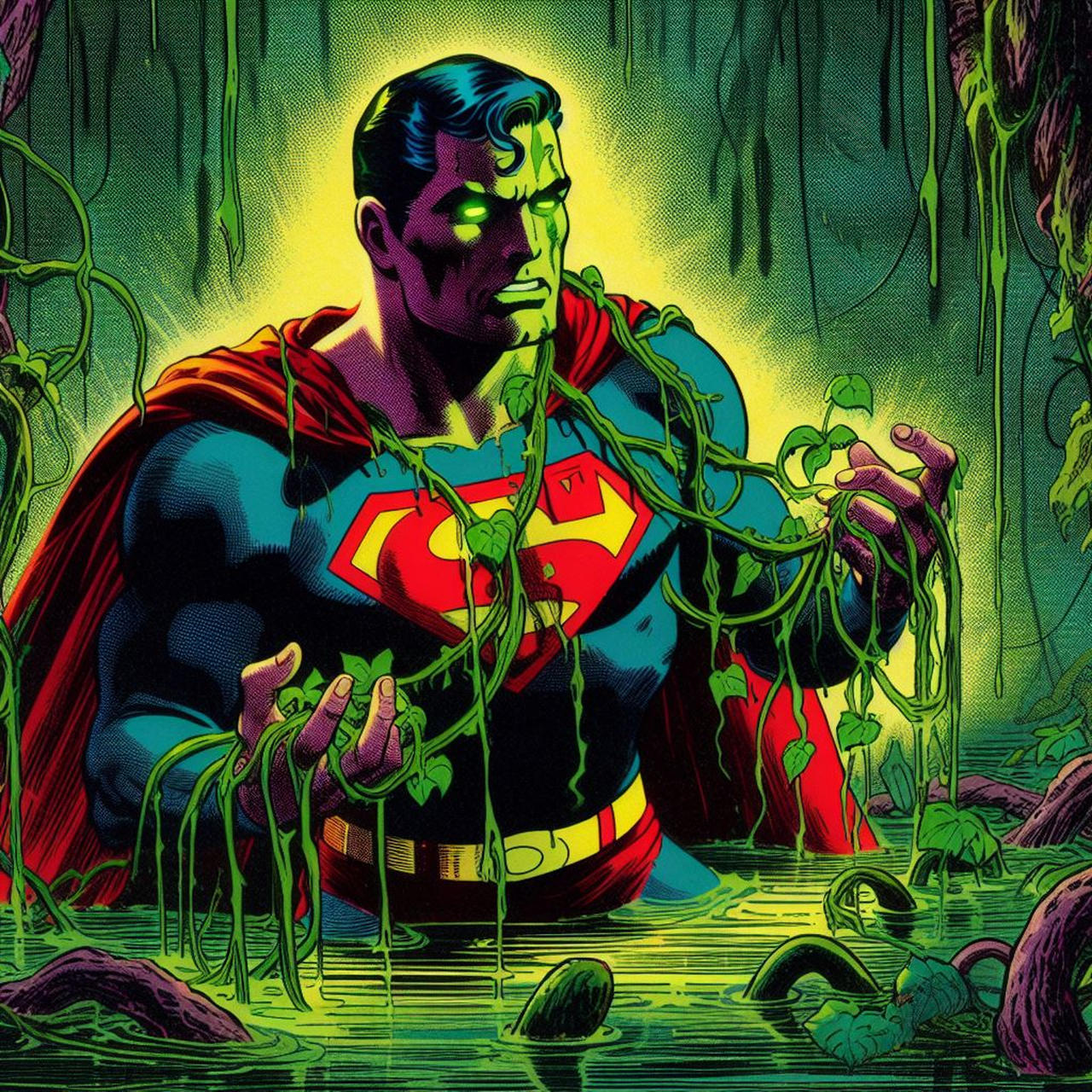 Superman Trapped By Green Kryptonite Vines by rms19 on DeviantArt