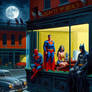 Edward Hopper's Justice League Nighthawks