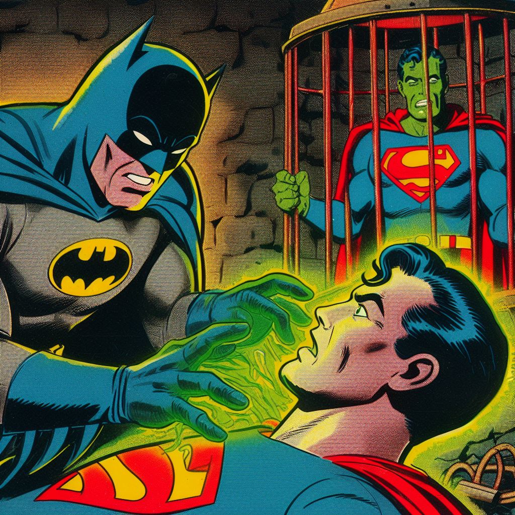 Batman Using Kryptonite Batman Interrogates Superman with Kryptonite Glove by rms19 on DeviantArt