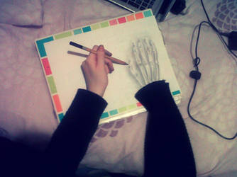 Skeleton Hand drawing- pencil