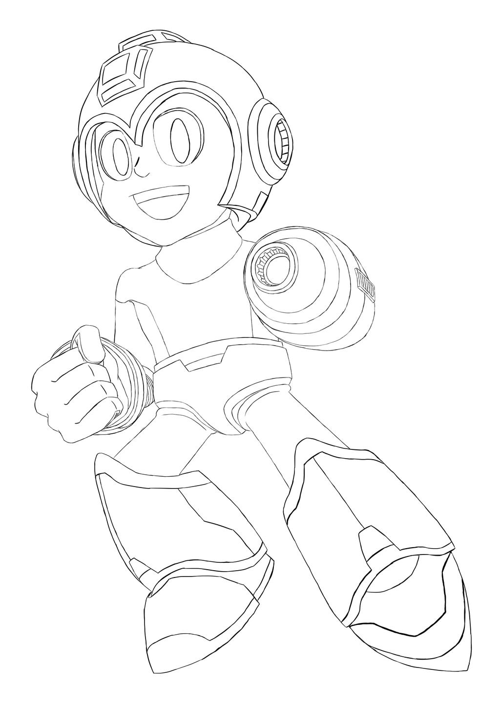 Megaman Super Smash Bros. Line Art