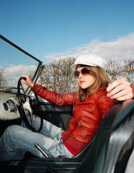 Retro Girl in Sports Car 4