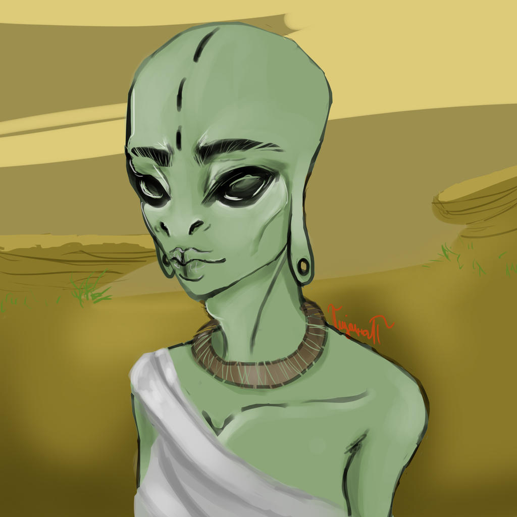 Beautiful alien lady