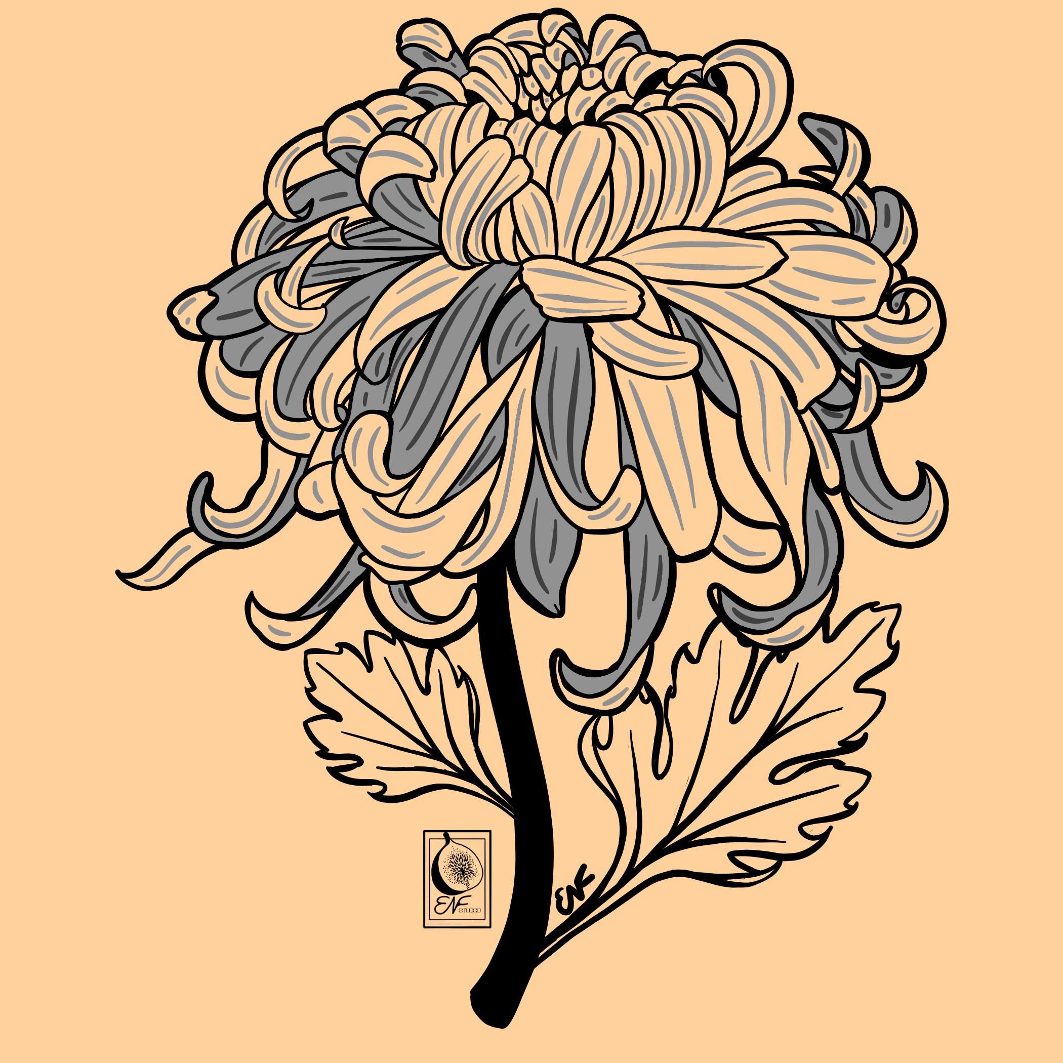 Chrysanthemum Tattoo Flash by EmmaNoelFrank on DeviantArt
