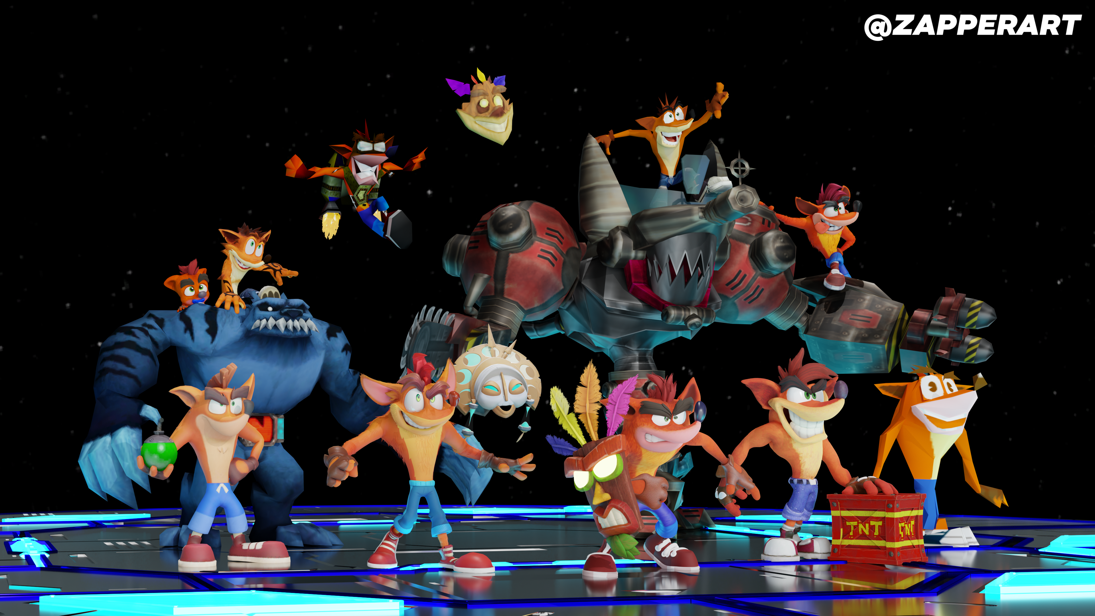 Crash Bandicoot Smash bros style render (Update) by ChomperDev1antart on  DeviantArt