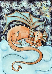 Art Card: Orange Dragon Sound Asleep