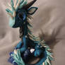 Fluffy blue polymer clay dragon