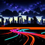 Futuristic neon city