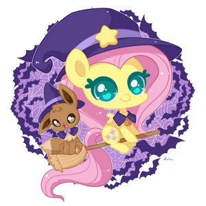 Fluttershy n Eevee Halloween