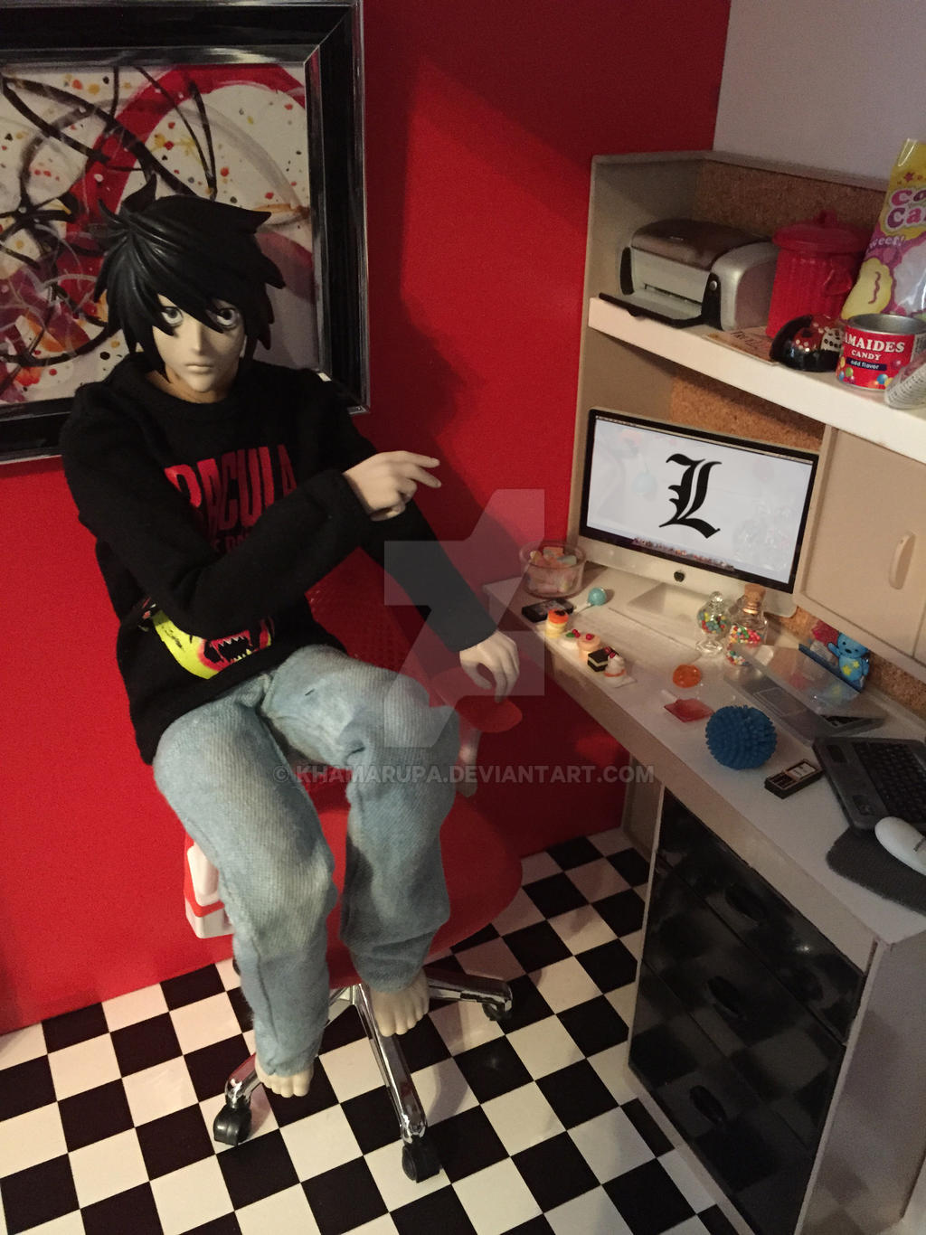 L S Computer Death Note L's Desk - Death Note by khamarupa on DeviantArt