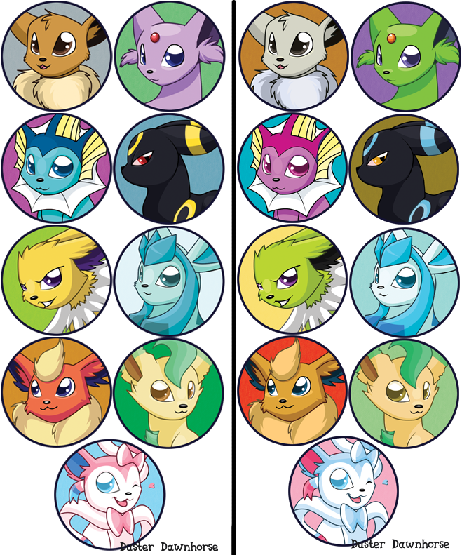 Eeveelution Buttons