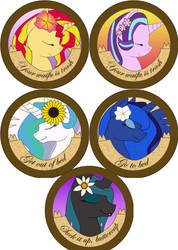 Rude Pony Buttons: Princesses + Misc
