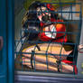 Pin-up girl in her cage!