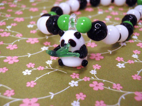 Panda Glass charm necklace