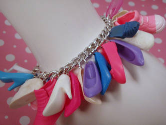 Shoe Mad Pink Blue Purple Charm Bracelet