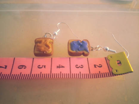 Miniature jam and peanut butter earrings