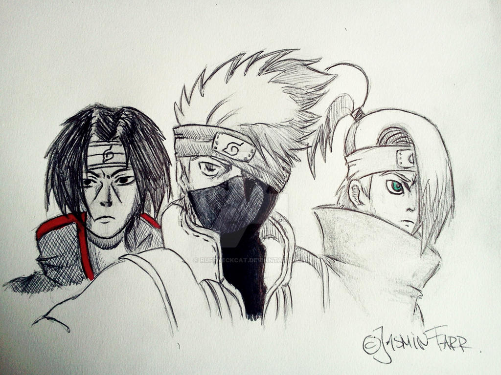 Some Fanart - Itachi , Kakashi , Deidara
