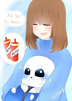 Frisk and Little Sans