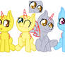 Chibi Pegasi of Equestria base (without shading)