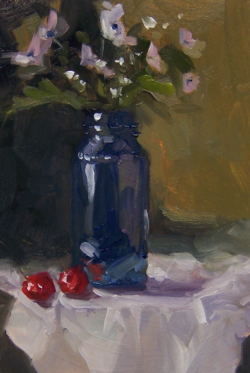 Blue Jar and Flowers