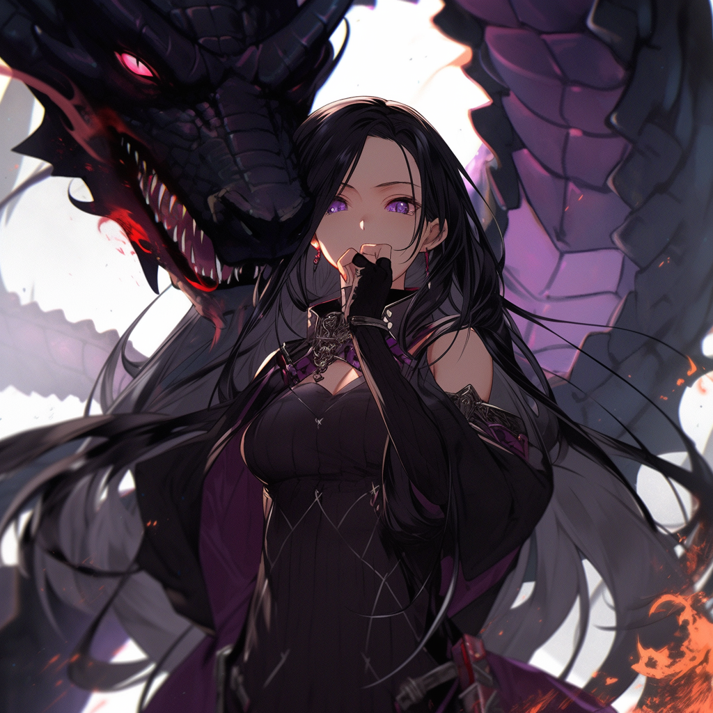 Anime girl with a dragon by Amenale on DeviantArt