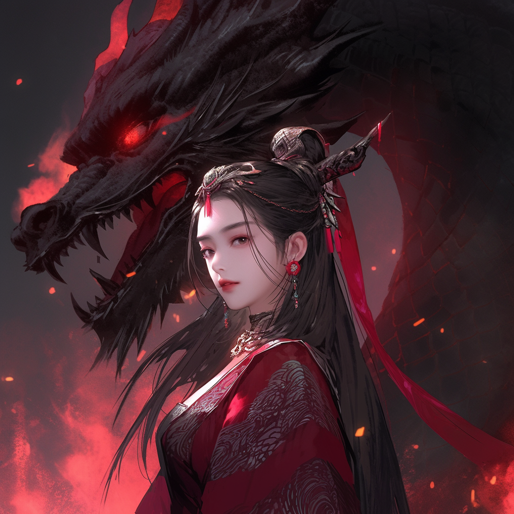 Anime girl with a dragon by Amenale on DeviantArt